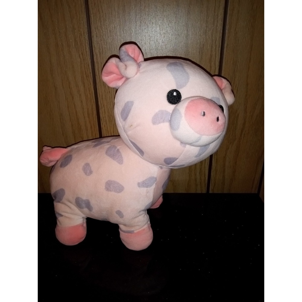 Walmart Pink Pig Plush Gray Spots Spotted Soft Stuffed Animal Toy 11" HTF 333557
